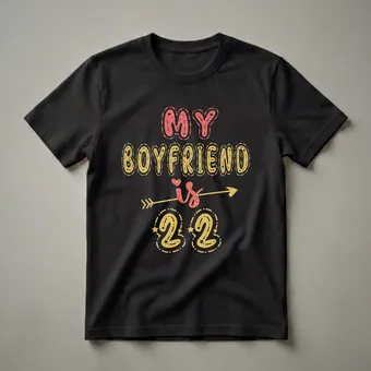 My Boyfriend Is 22nd Birthday Graphic T-Shirt for Girlfriend