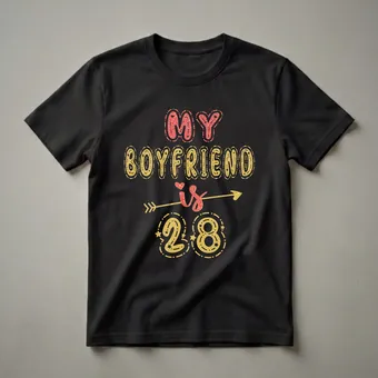 My Boyfriend Is 28 Years Old 28th Birthday Graphic T-Shirt