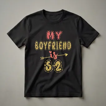 My Boyfriend Is 52 Years Old 52nd Birthday Graphic T-Shirt