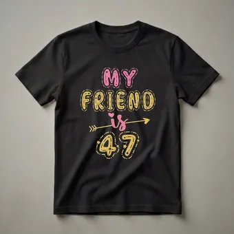 My Friend Is 47 Birthday Queen Glitter Graphic T-Shirt