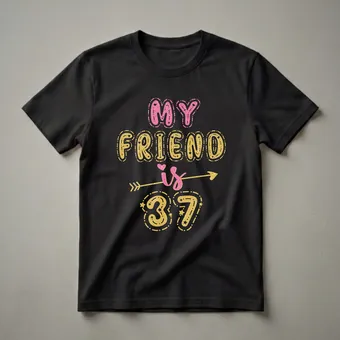 My Friend Is 37 Years Old 37th Birthday Queen Graphic T-Shirt