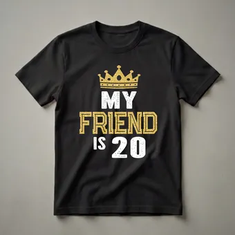My Friend Is 20th Birthday Crown Graphic T-Shirt for Him