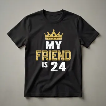 My Friend Is 24 Birthday Crown Graphic T-Shirt for Him
