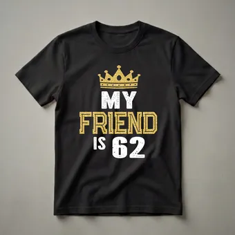 My Friend Is 62 Years Old 62nd Birthday Graphic Glitter T-Shirt