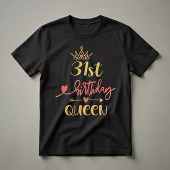 31st Birthday Queen Crown Graphic T-Shirt for Women
