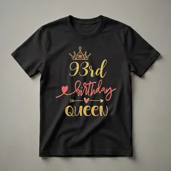 93rd Birthday Queen Crown T-Shirt for Women