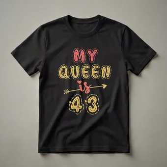 My Queen Is 43 Years Old 43rd Birthday Queen T-Shirt