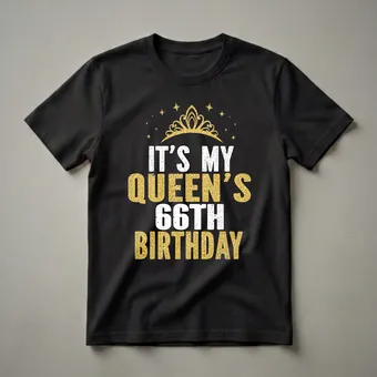 Queen's 66th Birthday Crown Graphic T-Shirt for Women