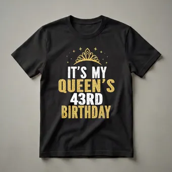 Queen's 43rd Birthday Crown Graphic T-Shirt for Women