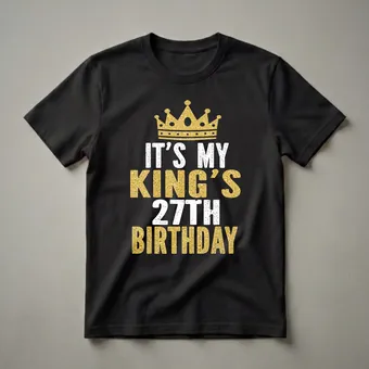 It's My King's 27th Birthday Crown Graphic T-Shirt for Men