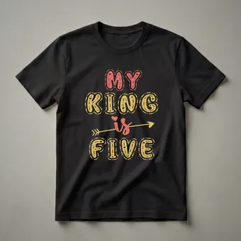 My King Is 5 Years Old Boy 5th Birthday Graphic T-Shirt