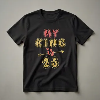 My King Is 25 Years Old Man 25th Birthday T-Shirt for Boyfriend