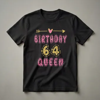 64th Birthday Queen Graphic T-Shirt for Grandma
