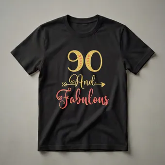 90 And Fabulous 90th Birthday Queen T-Shirt for Grandmas