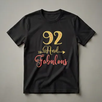 92nd Birthday Queen '92 And Fabulous' Graphic T-Shirt for Grandma