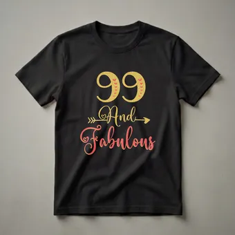 99 And Fabulous 99th Birthday Queen Graphic T-Shirt for Grandma