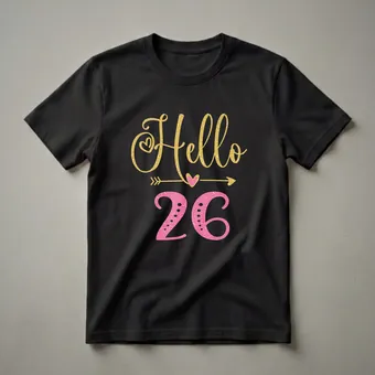 Hello 26 Years Old Birthday Graphic T-Shirt for Women