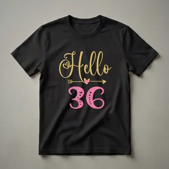 Hello 36 Years Old Birthday Queen Graphic T-Shirt for Women