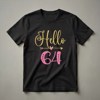 Hello 64 Years Old Birthday Queen Graphic T-Shirt for Women