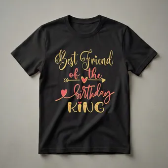 Best Friend of The Birthday King Graphic T-Shirt for Men