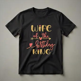 Wife of The Birthday King Matching Family Birthday T-Shirt