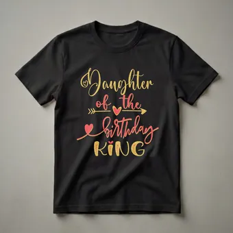 Daughter of The Birthday King Matching Family Birthday T-Shirt