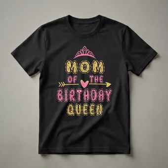 Mom of The Birthday Queen Graphic T-Shirt for Moms