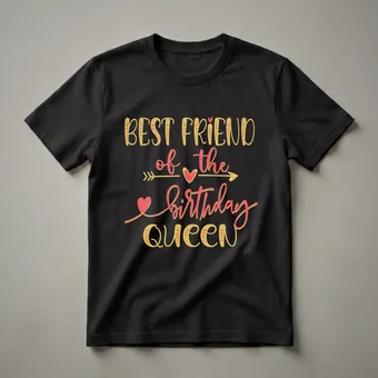 Best Friend of The Birthday Queen Graphic T-Shirt for Women