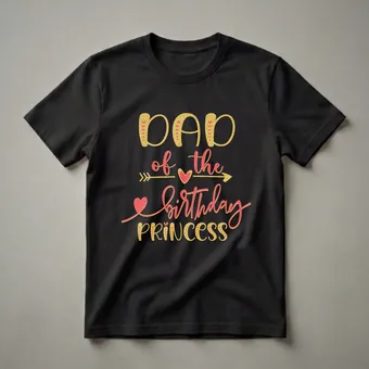 Dad of The Birthday Princess Graphic T-Shirt for Girls' Parties
