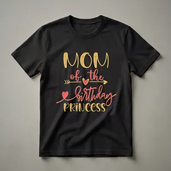 Mom of The Birthday Princess Girl Graphic T-Shirt