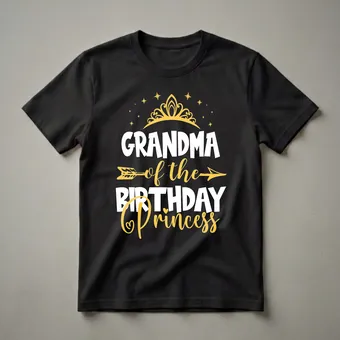 Grandma of The Birthday Princess Graphic T-Shirt