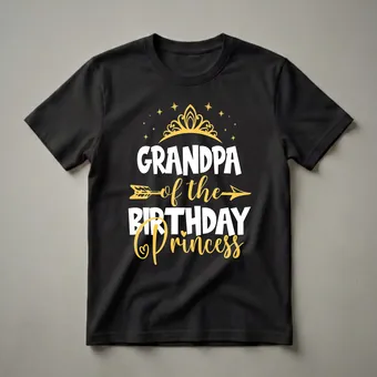 Grandpa of The Birthday Princess Graphic T-Shirt