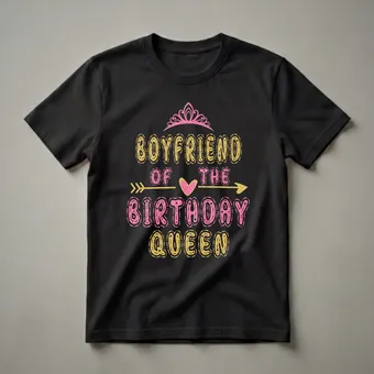 Boyfriend of the Birthday Queen Graphic T-Shirt for Her