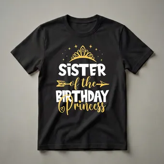 Sister of the Birthday Princess Graphic T-Shirt for Girls