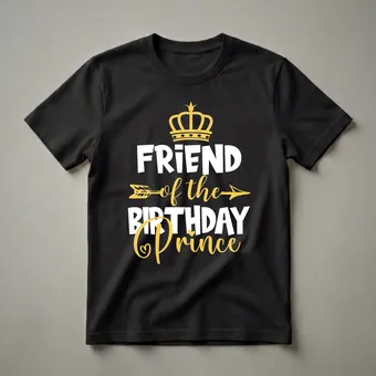 Friend of the Birthday Prince Crown T-Shirt for Boys