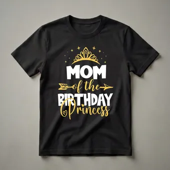 Mom of the Birthday Princess Graphic T-Shirt for Moms