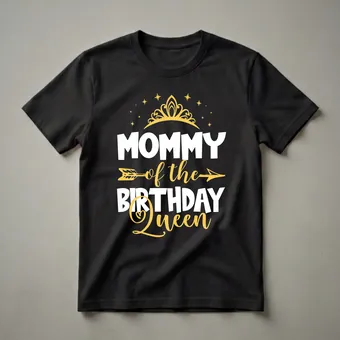 Mommy Of The Birthday Queen Graphic T-Shirt for Moms