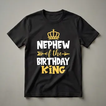 Nephew of the Birthday King Crown Graphic T-Shirt