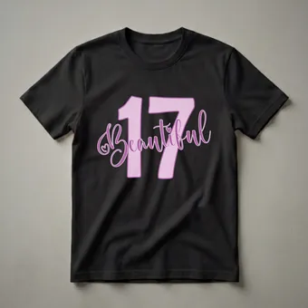 Beautiful 17th Birthday Girl Graphic T-Shirt for Teens