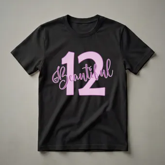 Beautiful 12th Birthday Girl Graphic T-Shirt