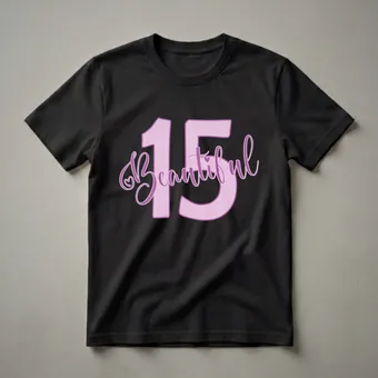 Beautiful 15th Birthday Girl Graphic T-Shirt for Teens