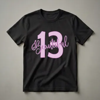 Beautiful 13th Birthday Girl Graphic T-Shirt for Teens