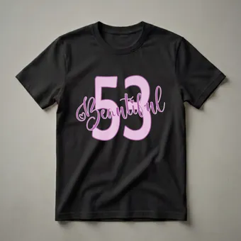 53rd Birthday Queen Beautiful Script Graphic T-Shirt for Women