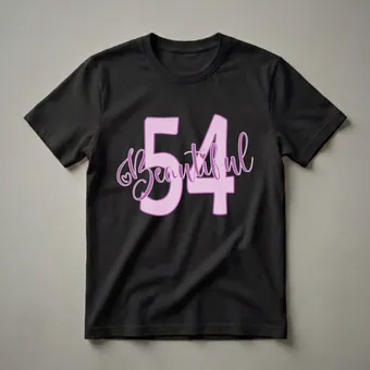 54th Birthday Queen Beautiful Script Graphic T-Shirt for Women