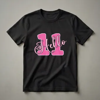Hello 11 Years Old Birthday Girl Graphic T-Shirt
