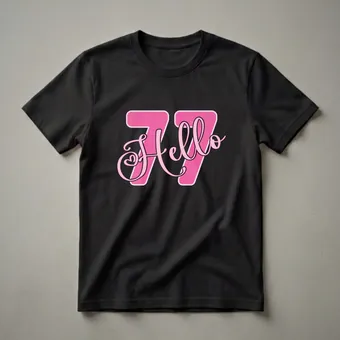 Hello 77 Years Old Birthday T-Shirt for Women Turning 77