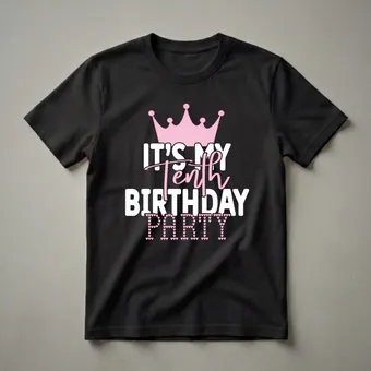 It's My Tenth Birthday Party Queen Crown Graphic T-Shirt