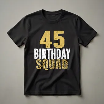 45th Birthday Squad Graphic T-Shirt for Women and Men