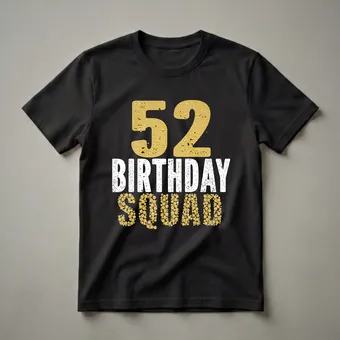52nd Birthday Squad Graphic T-Shirt for Women and Men
