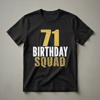 71st Birthday Squad Graphic T-Shirt for Women and Men
